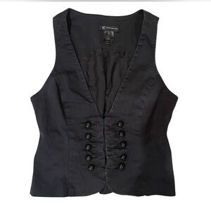 INC internationalconcepts grunge black vest with eyelet hooks